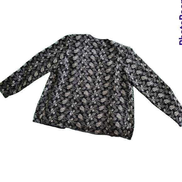 J Laxmi Embroidered Medium Black and White Blazer - Picture 2 of 3